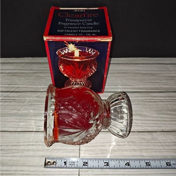 Avon Vintage Clearfire Transparent Fragrance Candle In Faceted Tulip Cup new - Picture 6 of 9